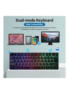 Dual-Mode 61-Key BT 5.0 RGB Backlit Keyboard With Double Shot Injection Keycaps Black - v1631327993/N50726619A_3