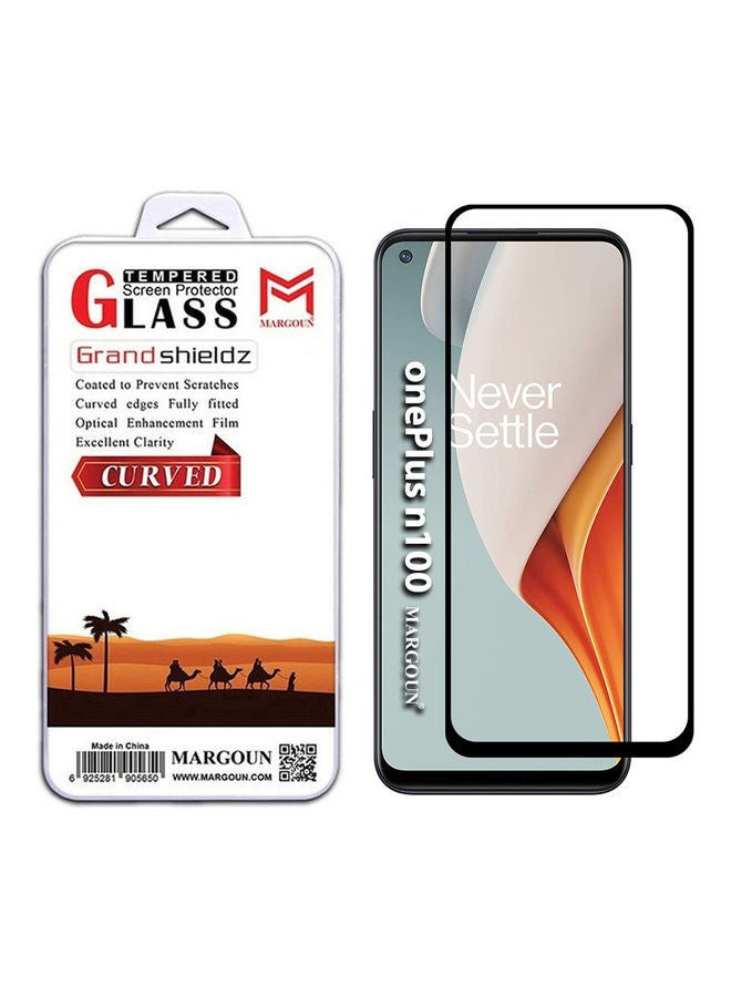 MARGOUN Grand Shieldz 3D Tempered Glass Screen Protector For OnePlus Nord N100 Clear/Black - Image 2