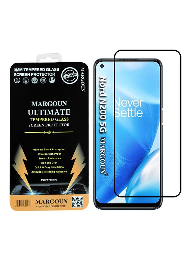 مارجون لاصقة حماية قصوى للشاشة مصنوعة من الزجاج المقوى بحافة ثلاثية الأبعاد لهاتف ون بلس نورد N200 5G شفاف/ أسود - Image 3