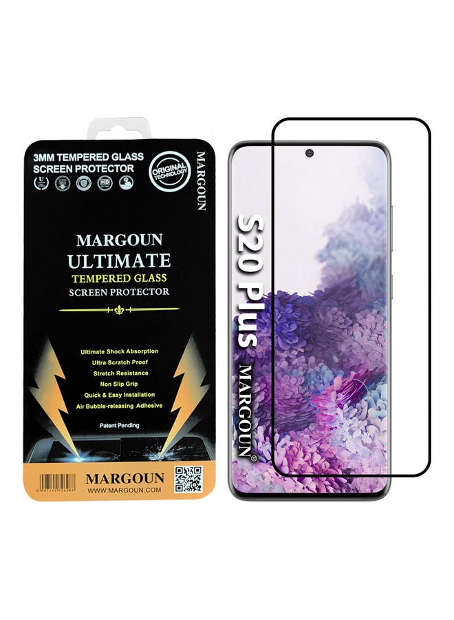 MARGOUN Ultimate 3D Tempered Glass Screen Protector for Samsung Galaxy S20 Plus Clear/Black - Image 2
