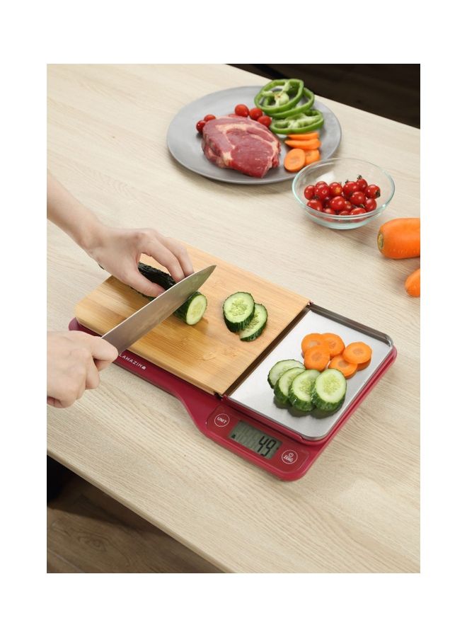 LAWAZIM Kitchen Scale With Removable Chopping Board 50002 Red  - Image 5