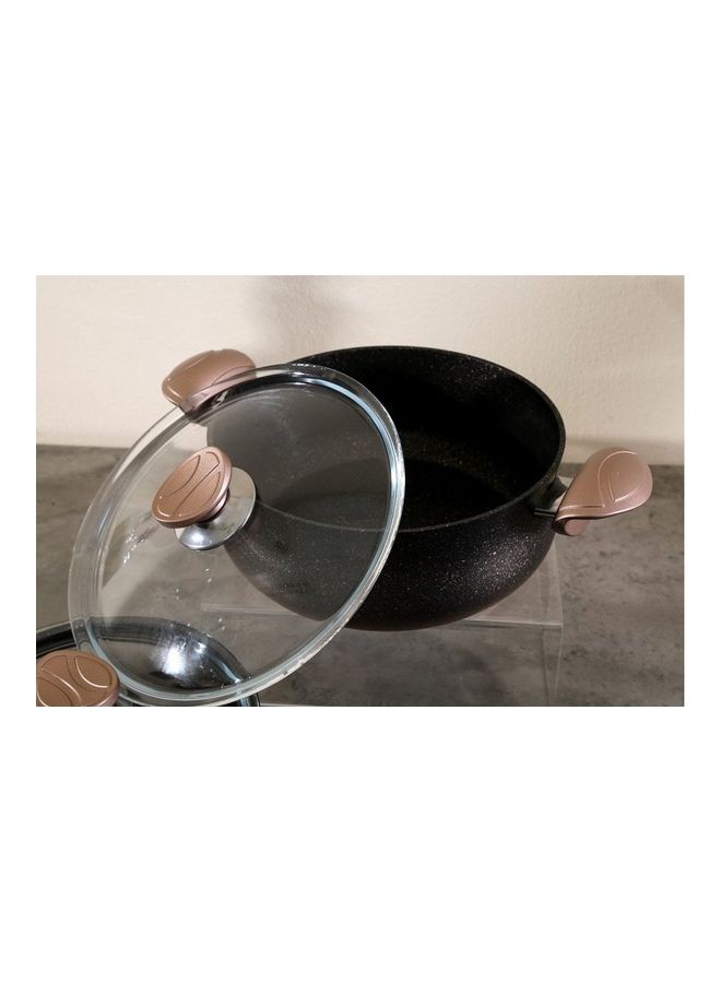 OMS - 5-Pieces Granitec Cookware Set Includes Deep Casserole With Lid 20 cm, Deep Casserole With Lid 20 cm, Fry Pan 24 cm Copper/Grey - Image 1