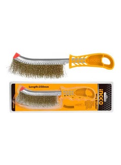 INGCO Wire Brush With Plastic Handle Yellow/Silver  - Image 1