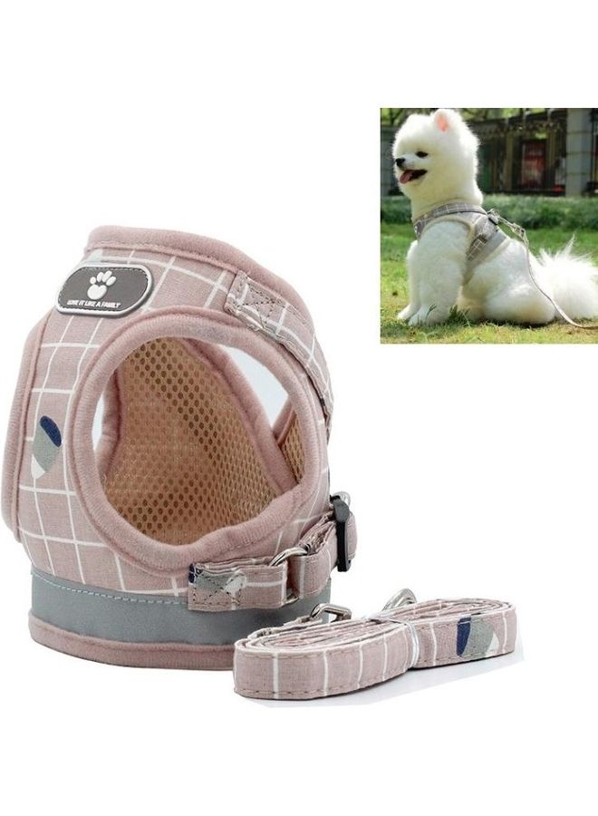 بي جي إم Reflective and Breathable Vest Traction Rope Pet Chest Leash Pink - Image 1