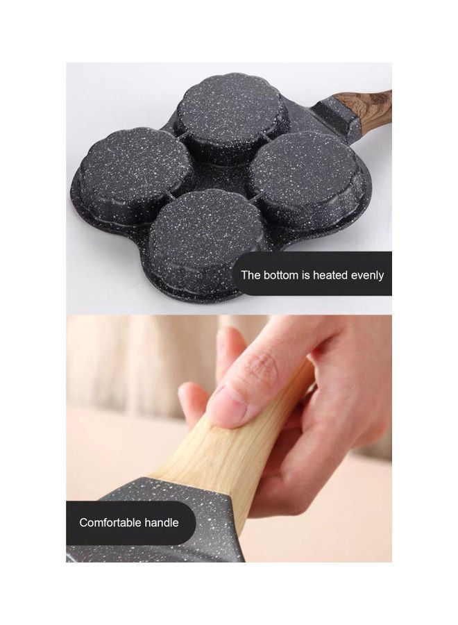 4-Mould Non-Stick Egg Frying Pan Black 23x5.5x20cm - Image 2