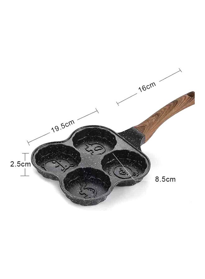 4-Mould Non-Stick Egg Frying Pan Black 23x5.5x20cm - Image 3
