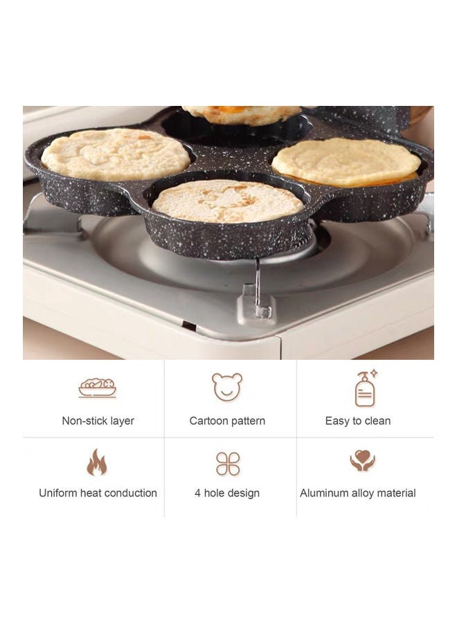 4-Mould Non-Stick Egg Frying Pan Black 23x5.5x20cm - Image 5