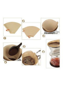 XiuWoo 100-Piece Coffee Filter Cup Paper Beige 16.4 x 10.4 x 5.0cm  - Image 3
