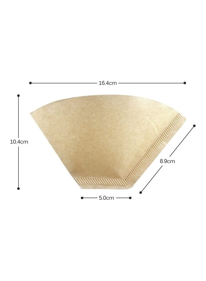 XiuWoo - 100-Piece Coffee Filter Cup Paper Beige 16.4 x 10.4 x 5.0cm - Image 1