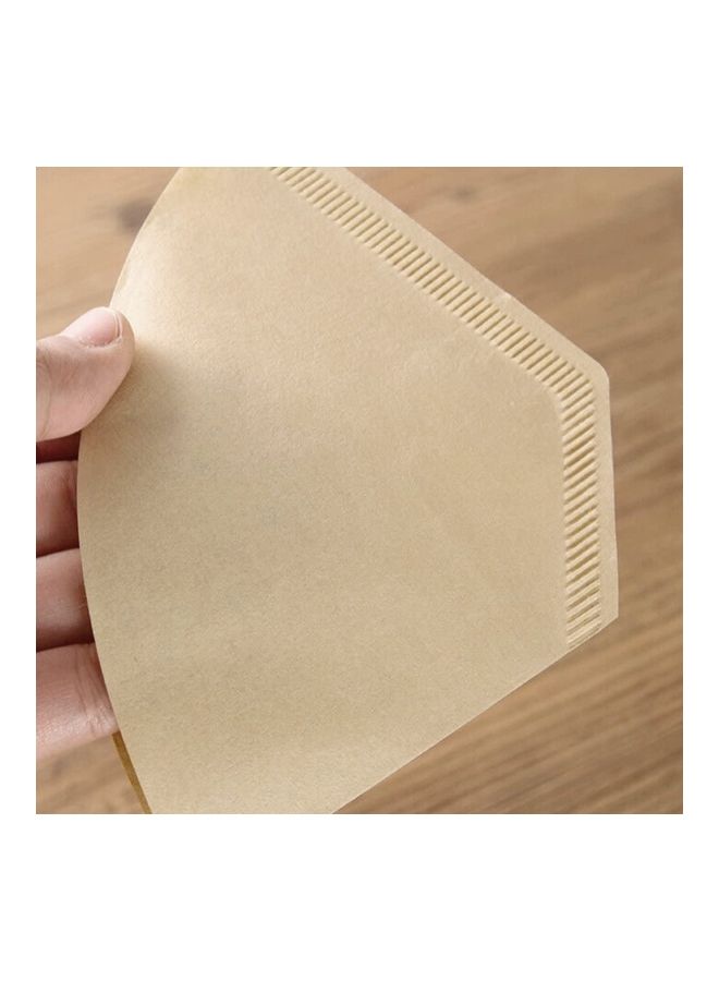 XiuWoo - 100-Piece Coffee Filter Cup Paper Beige 16.4 x 10.4 x 5.0cm - Image 1