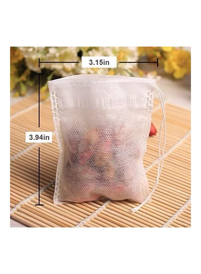 XiuWoo 300-Piece Disposable Empty Tea Filter Bag White 3.94 x 3.15inch  - Image 3