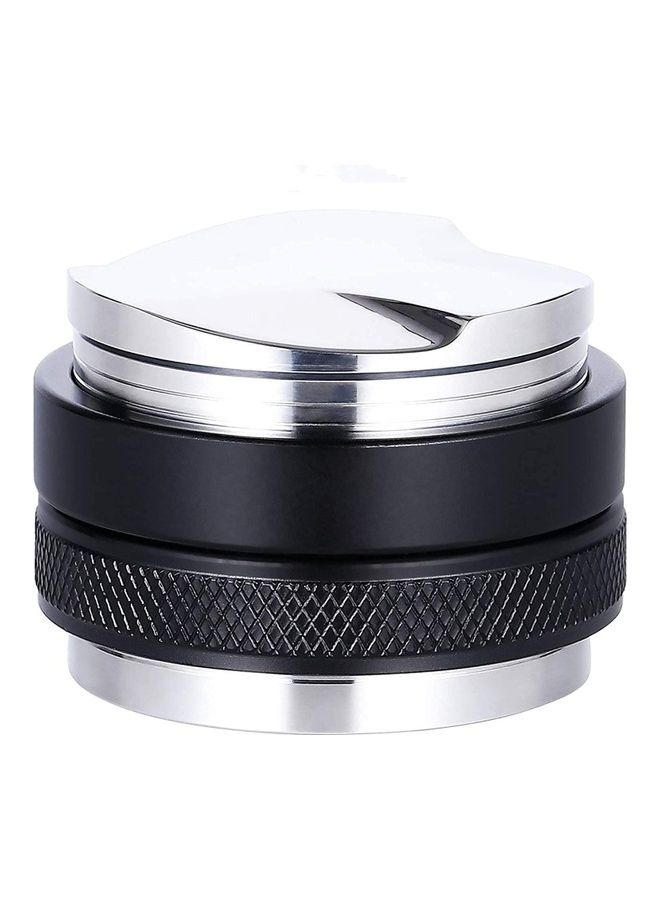XiuWoo Dual Head Coffee Distributor 2 In 1 Leveler and Tamper Silver/Black 53mm - Image 1
