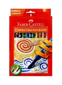 12-Piece Retractable Wax Crayon Set Multicolour