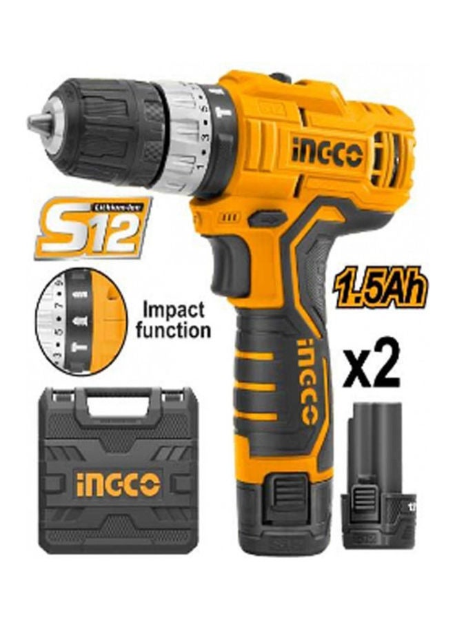INGCO Lithium-Ion Impact Drill Yellow/Black/Silver