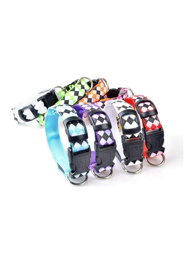 BGM Plaid Pattern Rechargeable LED Glow Light Leads Pet Dog Collar Multicolour - Image 2