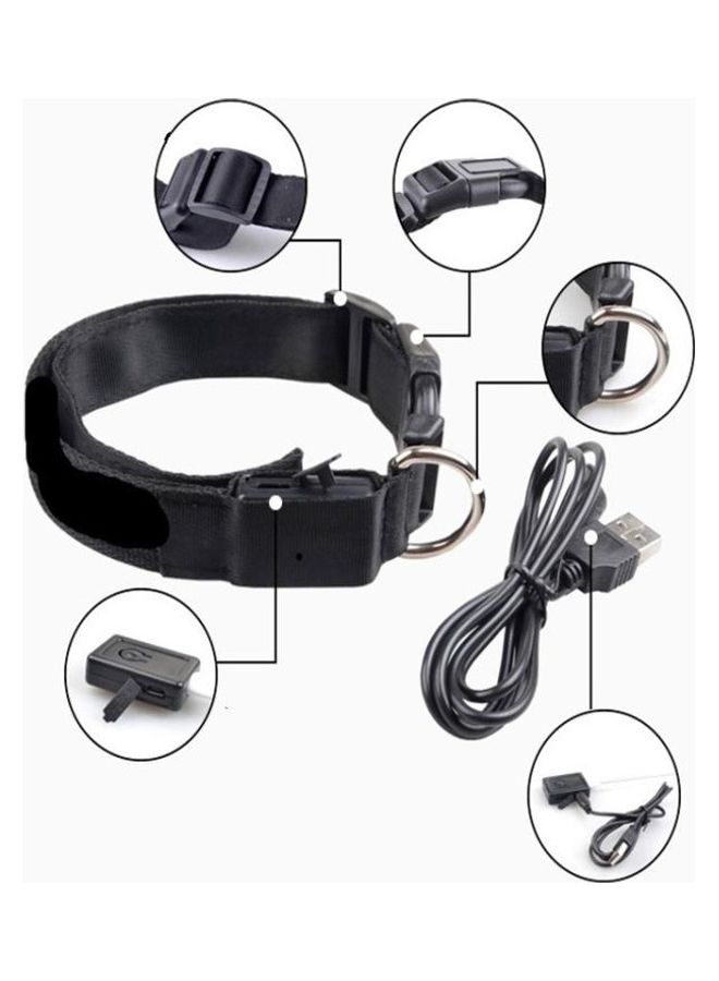 BGM Plaid Pattern Rechargeable LED Glow Light Leads Pet Dog Collar Multicolour - Image 4