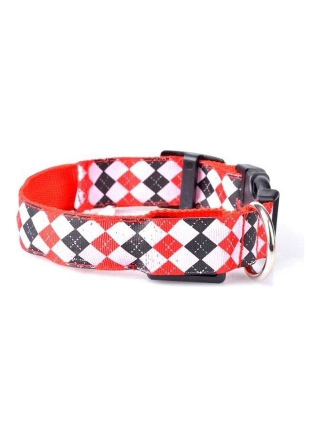 BGM Plaid Pattern Rechargeable LED Glow Light Leads Pet Dog Collar Multicolour - Image 1