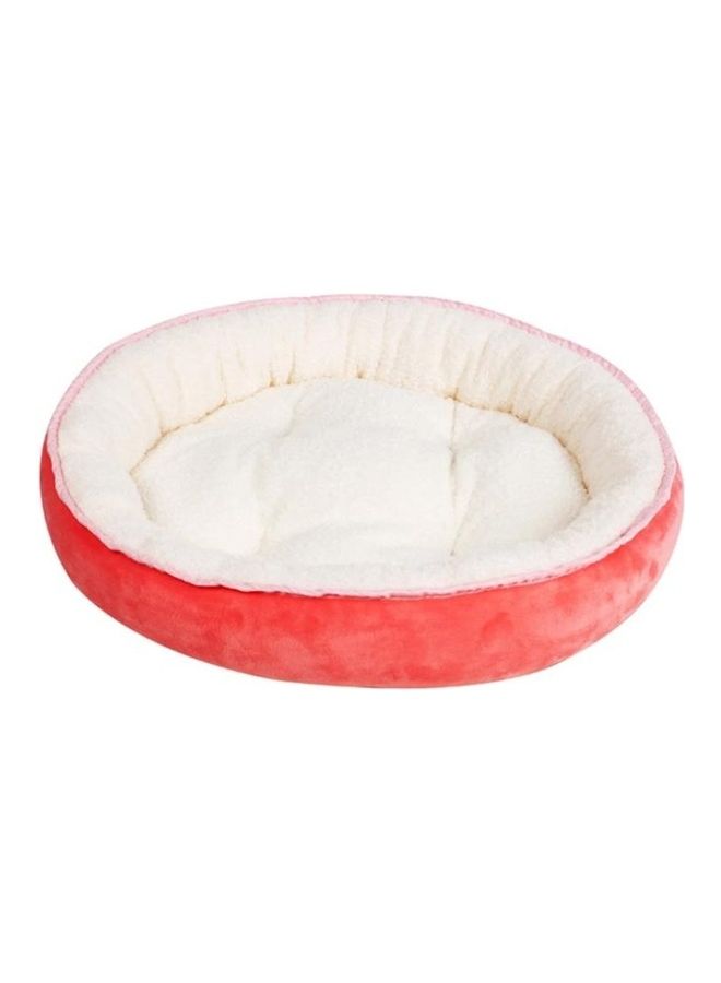 بي جي إم Thickened Autumn and Winter Oval Universal Warm Pet Cat Dog Bed Red/White