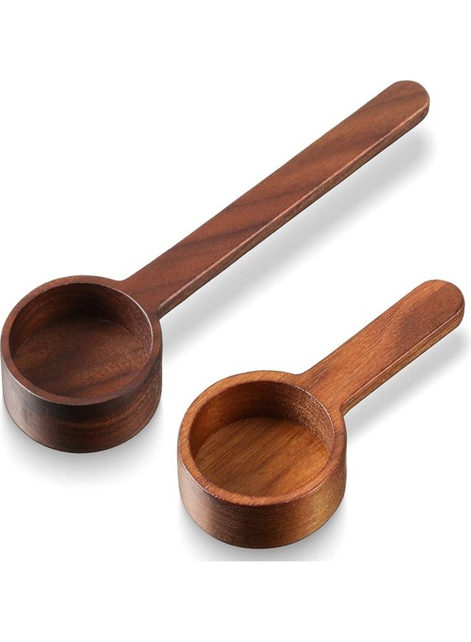 XiuWoo 2-Piece Wooden Measuring Coffee Scoop Set Brown  - Image 1