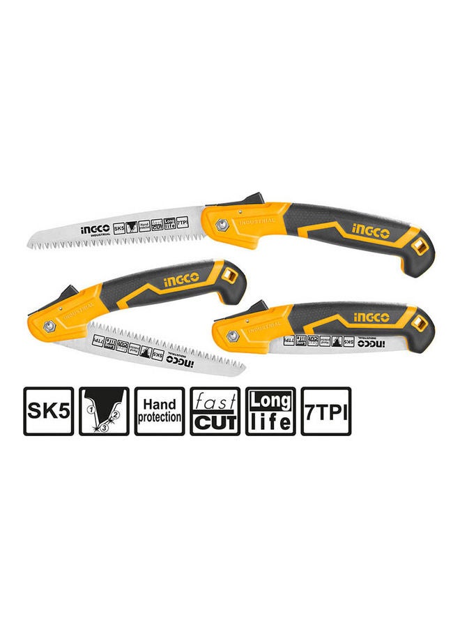 INGCO Sturdy Folding Saw Yellow/Black/Silver - Image 2