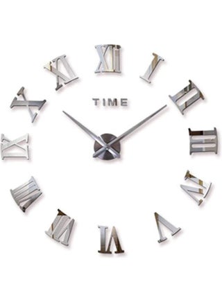 3D Wall Clock with Mirror Stickers For Home Decoration Silver 120x120x3cm - v1631337205/N50801661A_1