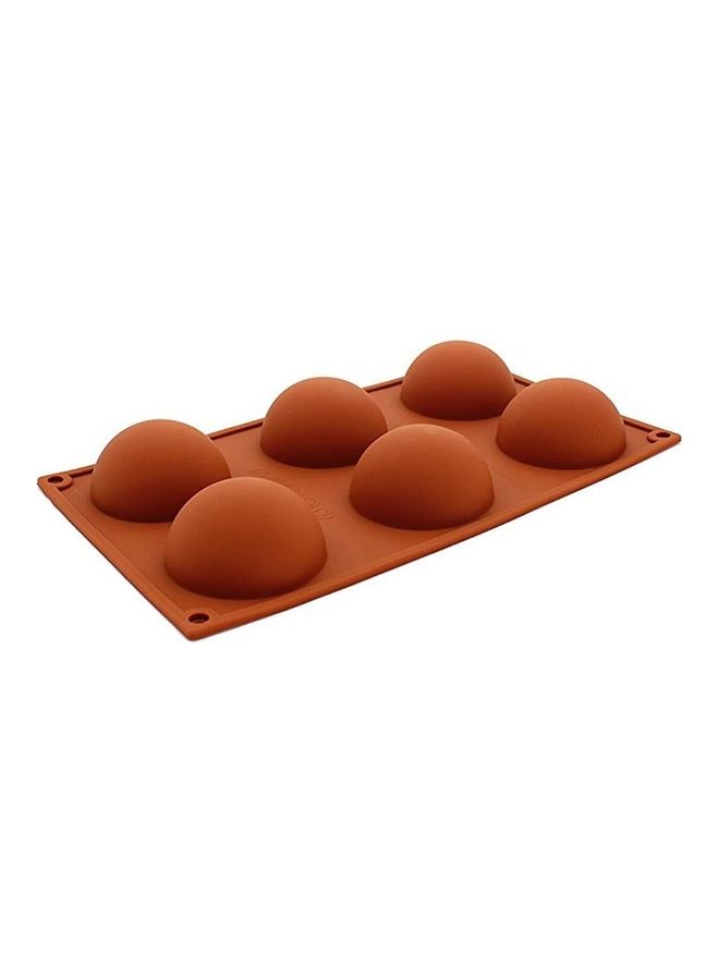 XiuWoo 2-Pack 6 Cavities Large Half Circle Silicone Delicate Chocolate Desserts Making Mold Brown 29.5 x 17.5cm  - Image 3