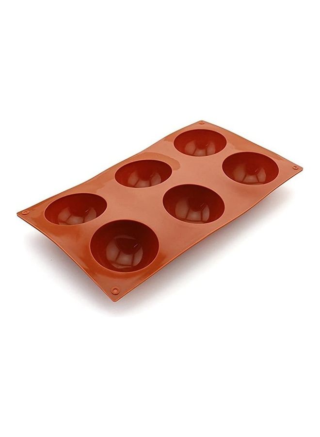 XiuWoo 2-Pack 6 Cavities Large Half Circle Silicone Delicate Chocolate Desserts Making Mold Brown 29.5 x 17.5cm  - Image 4