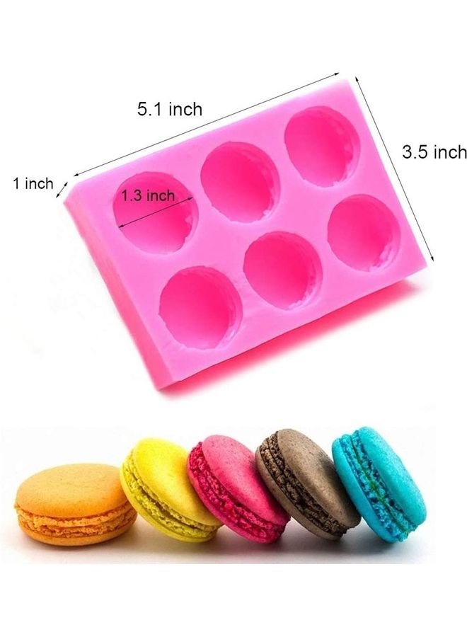 XiuWoo 6-Cavity 3D Macaroon Silicone Mold Pink 5.1 x 3.5 x 1inch - Image 3