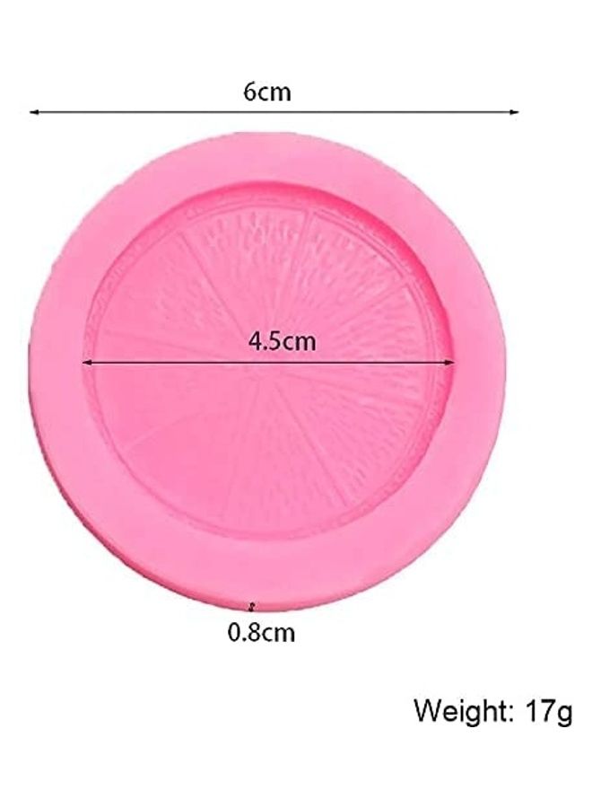 XiuWoo 2-Pack Lemon Slice Orange Fruit Piece Silicone Mold Pink 6 x 4.5cm - Image 3