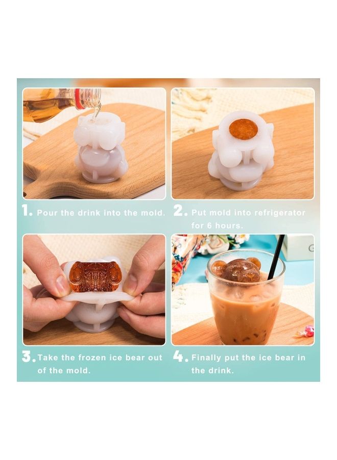 XiuWoo 3D Resin Teddy Bear Silicone Mold White 5.5 x 3.2cm - Image 4