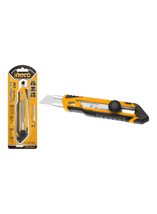 INGCO Snap-Off Blade Knife Yellow/Black/Silver - Image 1