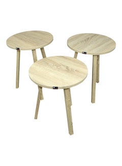 Living Set of 3 Round Coffe Tables Multicolour 50x38cm  - Image 1