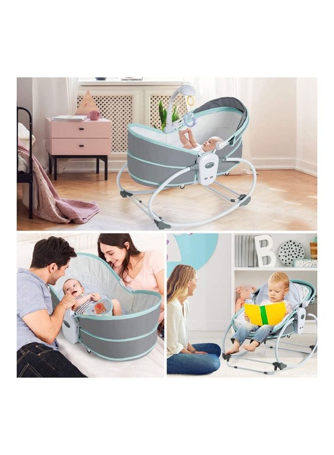 5-In-1 Portable Newborn Baby Bassinet With Detachable Canopy Music Toys - Image 2