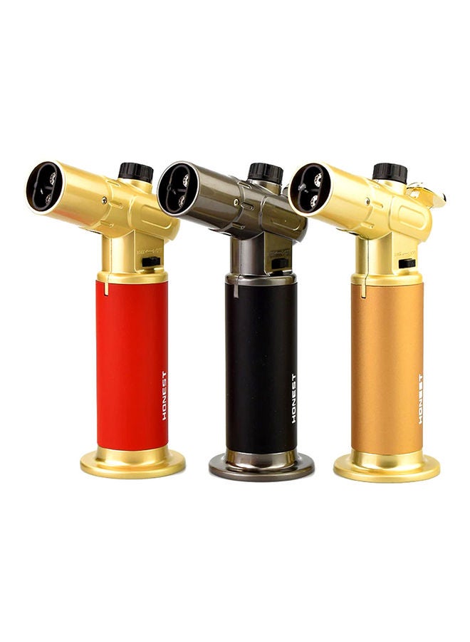 Honest Windproof Butane Adjustable Torch Gas Lighter Gold 18cm - Image 5