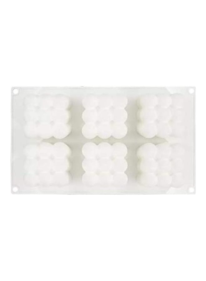 3D Rubik Cube Fondant Silicone Mousse Cake Mold White 29.5 x 17.2 x 6cm