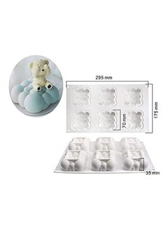 XiuWoo 3D Rubik Cube Fondant Silicone Mousse Cake Mold White 175 x 295mm  - Image 2