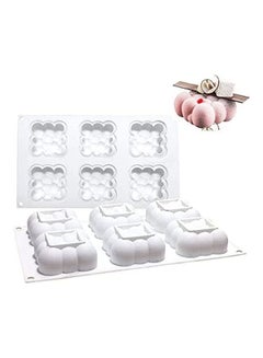 XiuWoo 3D Rubik Cube Fondant Silicone Mousse Cake Mold White 175 x 295mm  - Image 1