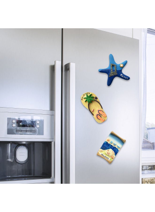 3D Maldives Design Resin Refrigerator Magnet Yellow/Green/Orange - Image 2
