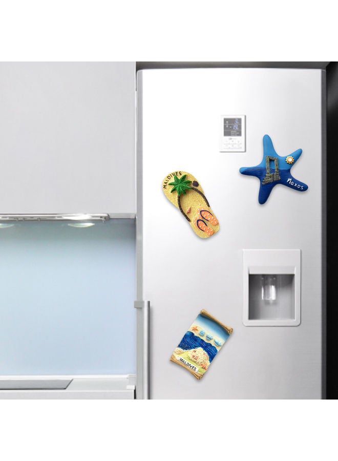 3D Maldives Design Resin Refrigerator Magnet Yellow/Green/Orange - Image 3