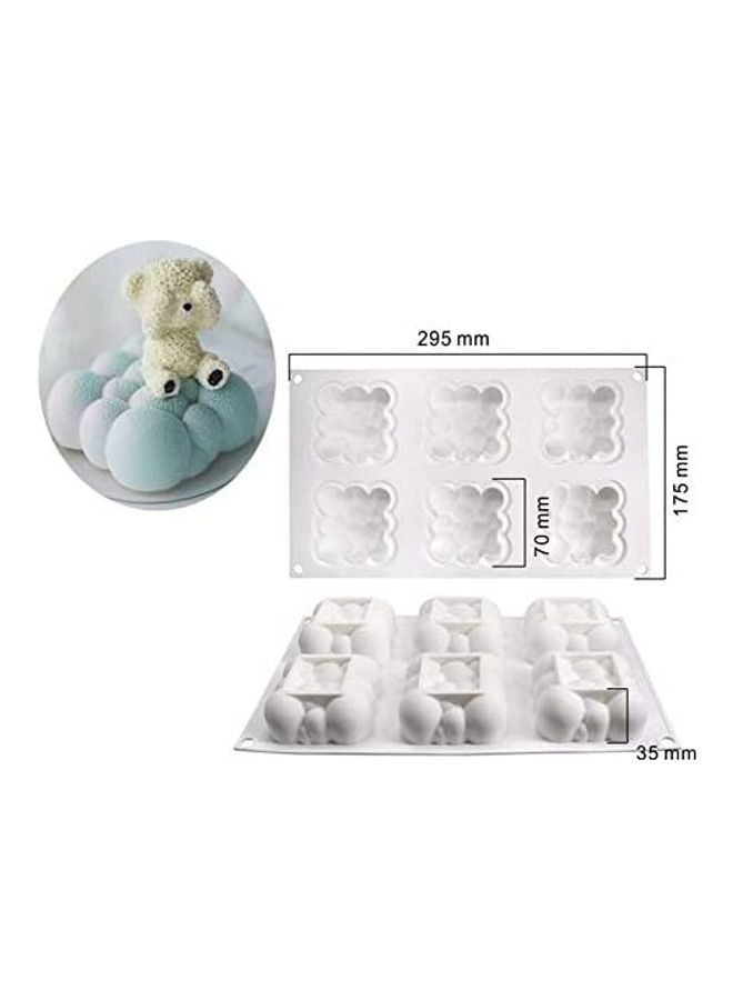 XiuWoo - Cube Silicone Mold for Baking Chocolate Cake White 295 x 175mm - Image 1