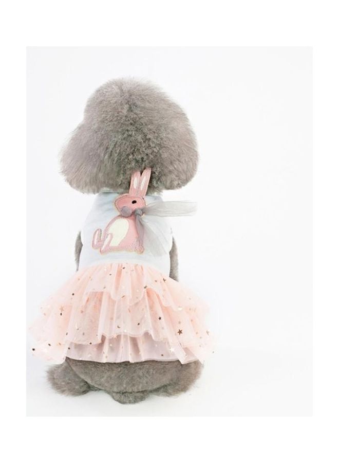 BGM Pet Clothing Cat And Dog Spring And Summer Obedient Rabbit Skirt White/Pink  - Image 1