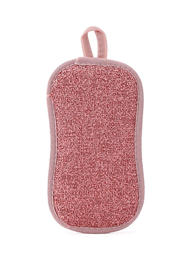 Good Absorption Microfiber Elastic Double-Sided Cleaning Rag Pink 16.5x9.3cm - Image 1