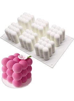 XiuWoo Cube Silicone Mold for Baking Chocolate Cake White 11.61 x 6.77 x 2.36inch  - Image 1