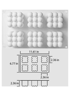 XiuWoo Cube Silicone Mold for Baking Chocolate Cake White 11.61 x 6.77 x 2.36inch  - Image 2