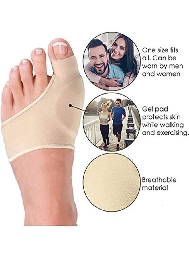 2-Piece Bunion Corrector With Non-slip Grip Insert And Gel Cushion Pad