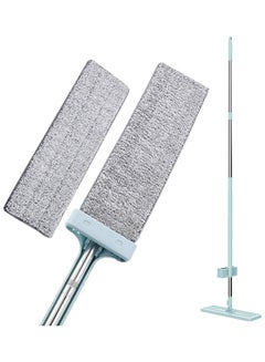 360Â° Rotating Head Flat Mop With 2 Reusable Microfiber Mop Pads Multicolour