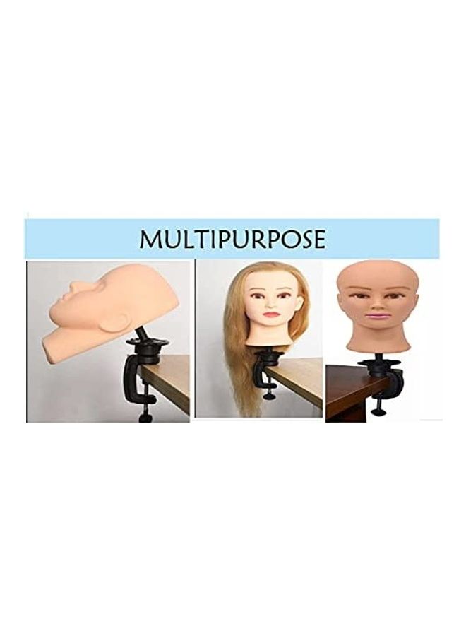 طقم مشابك طاولة مكون من قطعتين، لحمل رأس مانيكان أو تمثال العرض. أسود 220جرام - Image 3