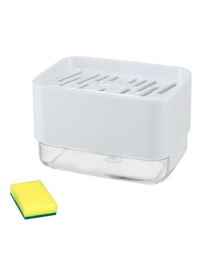 2 In1 Detachable ABS Dish Soap Dispenser White/Clear - Image 1
