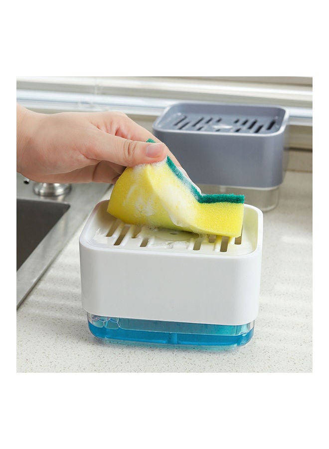2 In1 Detachable ABS Dish Soap Dispenser White/Clear - Image 5