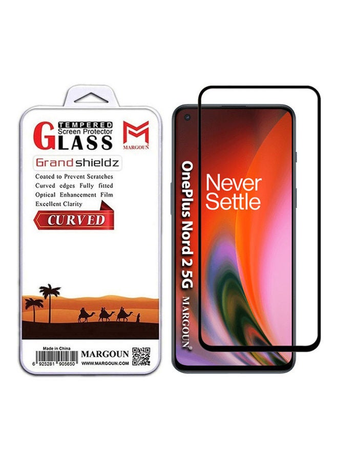 MARGOUN Grand Shieldz 3D Tempered Glass Screen Protector for OnePlus Nord 2 5G (6.43 inch) 2021 Clear/Black - Image 2